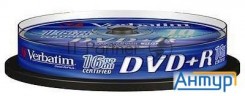 Диск Dvd+r Verbatim 4.7gb 16x Cake Box (10шт) (43498)