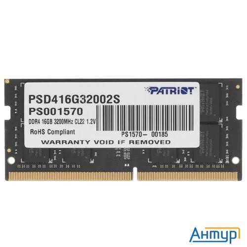 Модуль памяти для ноутбука Sodimm 16gb Pc25600 Ddr4 Psd416g32002s Patriot