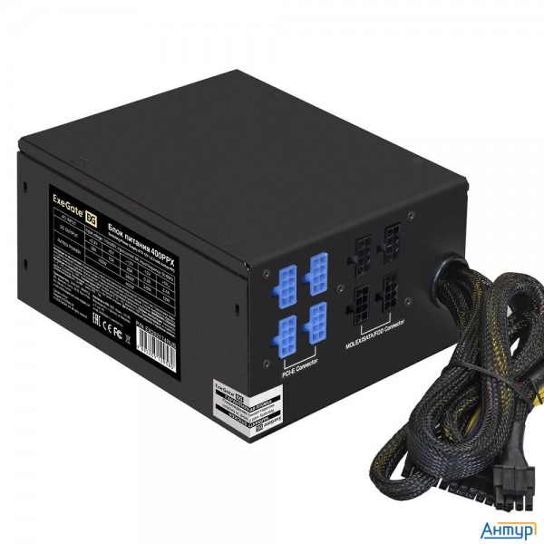 Exegate Ex292174rus Блок питания 400w Exegate 400ppx (atx, Apfc, КПД 80% (80 Plus), 14cm Fan, 24pin,