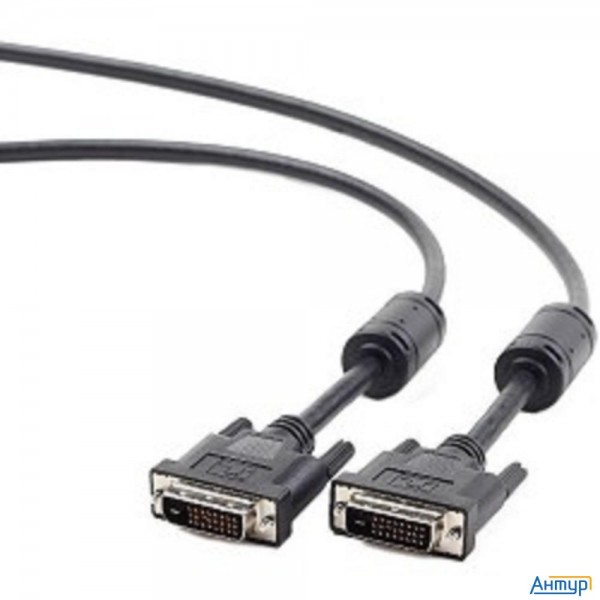Кабель Dvi-d Single Link Gembird/cablexpert , 19m/19m, 1.8м, черный, экран, феррит.кольца, пакет (cc