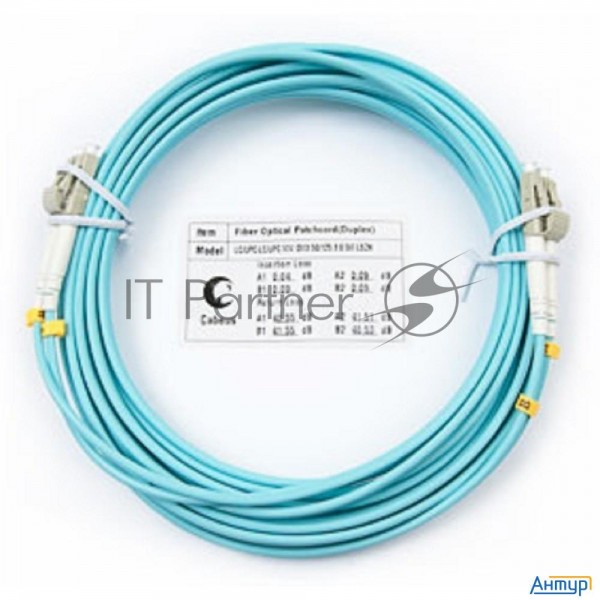 Комм. шнур оптический Cabeus Tight Buffer, Duplex Lc/lc, Om3 50/125, Lszh, 7м, O 3мм, серый хвостови