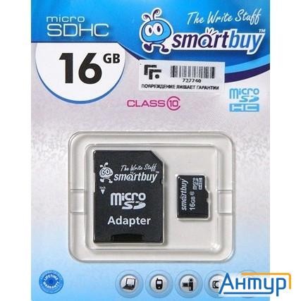 Micro Securedigital 16gb Smart Buy Sb16gbsdcl10-01 {micro Sdhc Class 10, Sd Adapter}