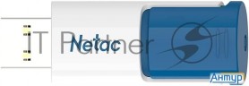 Флеш Диск Netac U182 Blue 64gb  Nt03u182n 064g 30bl , Usb3.0, сдвижной корпус, пластиковая бело синя