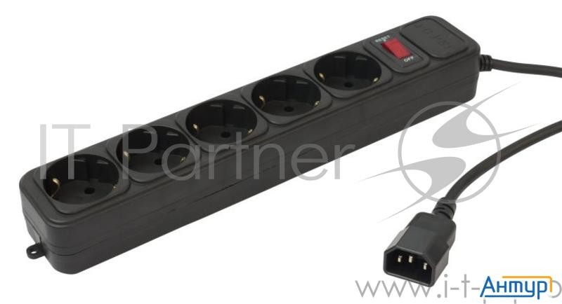 Сетевой фильтр Pc Pet Ap01006-e-bk (ups) 1.8м (5 розеток) черный
