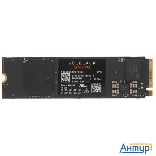 Wd Ssd Black Sn770 Wds100t3x0e 1ТБ, M.2 2280, Pci-e 4.0 X4,  Nvme,  Pcie