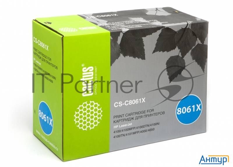 Тонер-картридж Cactus Cs-c8061x черный (10000 стр.) для Hp Lj 4100/ 4000/4050