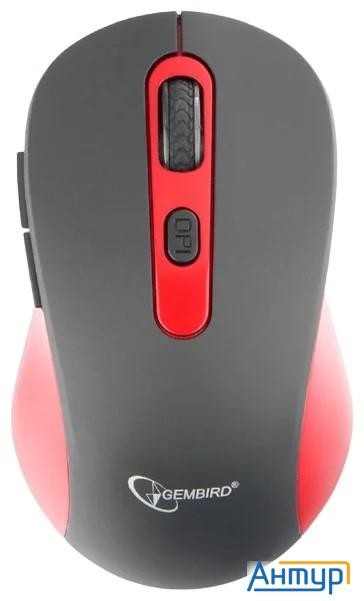 Gembird Musw-221-r {Мышь беспров., чёрный/красный, 5кн.+колесо-кнопка, 800/1200/1600dpi, 2.4ГГц, тре