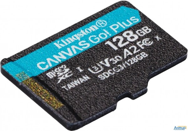 Карта памяти Kingston 128gb Microsdxc Canvas Go Plus 170r A2 U3 V30 Single Pack W/o Adp Ean: 7406173