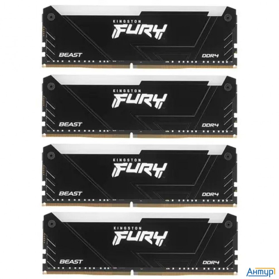Память Ddr4 4x8gb 3200mhz Kingston Kf432c16bb2ak4/32 Fury Beast Rgb Rtl Gaming Pc4-25600 Cl16 Dimm 2