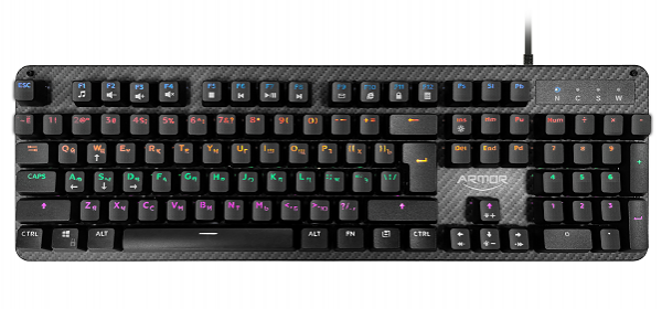 Cbr Kb 882 Armor, Клавиатура механическая игровая, Usb, 87 кл., свитчи Outemu Blue, Anti-ghosting, N