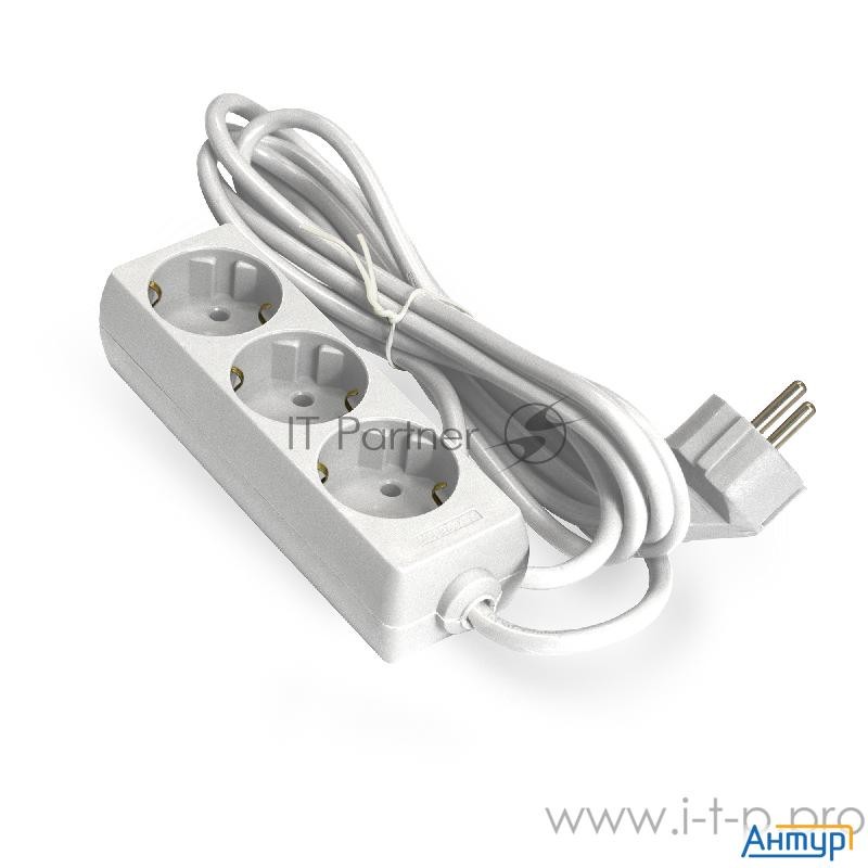 Удлинитель Exegate Ex285806rus  Ece-3-3w (3 евророзетки с заземлением, 3м, белый)