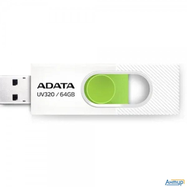 A-data Flash Drive 64gb <auv320-64g-rwhgn> Uv320, Usb 3.2, белый/зеленый