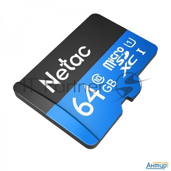 Флеш карта Microsdhc 64gb Netac P500  Nt02p500stn 064g R    с Sd адаптером  80mb/s