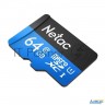 Флеш карта Microsdhc 64gb Netac P500  Nt02p500stn 064g R    с Sd адаптером  80mb/s