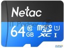 Флеш карта Microsdhc 64gb Netac P500  Nt02p500stn 064g R    с Sd адаптером  80mb/s