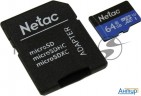 Флеш карта Microsdhc 64gb Netac P500  Nt02p500stn 064g R    с Sd адаптером  80mb/s