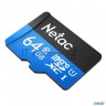 Флеш карта Microsdhc 64gb Netac P500  Nt02p500stn 064g R    с Sd адаптером  80mb/s