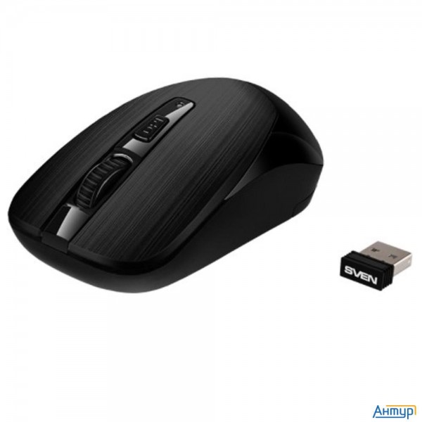 Беспроводная мышь Sven Rx-380w чёрная (2,4 Ghz, 3+1кл. 800-1600dpi, блист.)