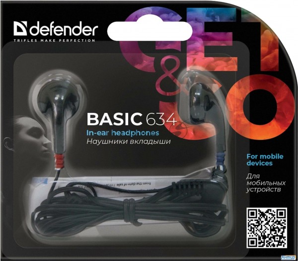 Наушники Defender Basic 634 черный