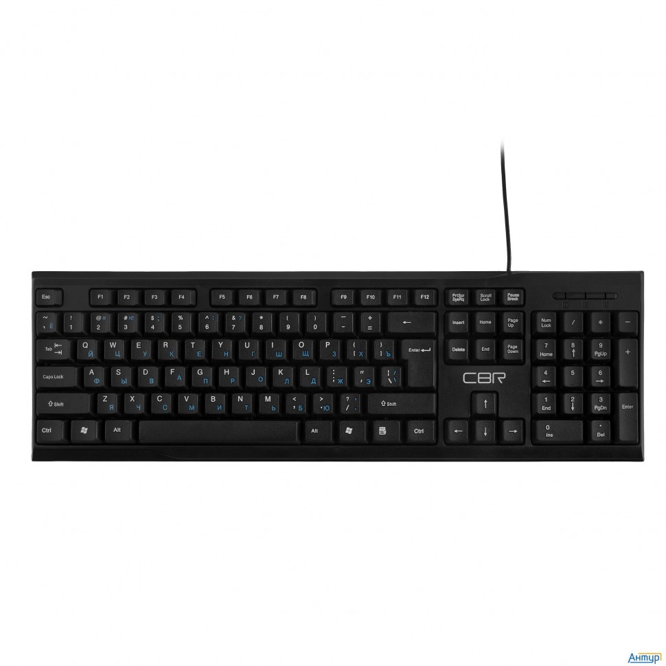 Cbr Kb 105 Usb, Клавиатура 104 кл., офисн., 2,0 м, Русская раскладка синего цвета