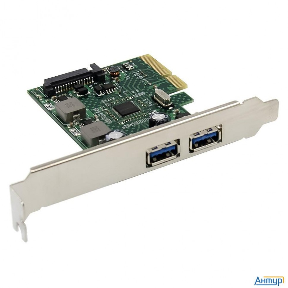 Orient Am-u3142pe-2a, Контроллер Pci-ex4 V3.0, Usb 3.2 Gen2, 2-port Ext Type-a, Asm3142 Chipset, раз