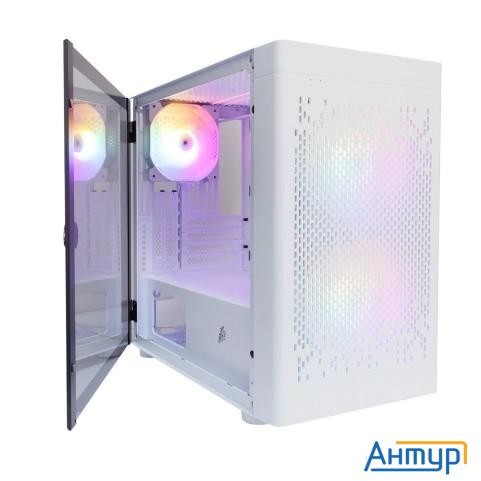 Корпус 1stplayer Dk D3-b White / Matx / 1x120mm & 2x140mm Led Fans Inc. / D3-b-wh-2f1p-w-1f1-w