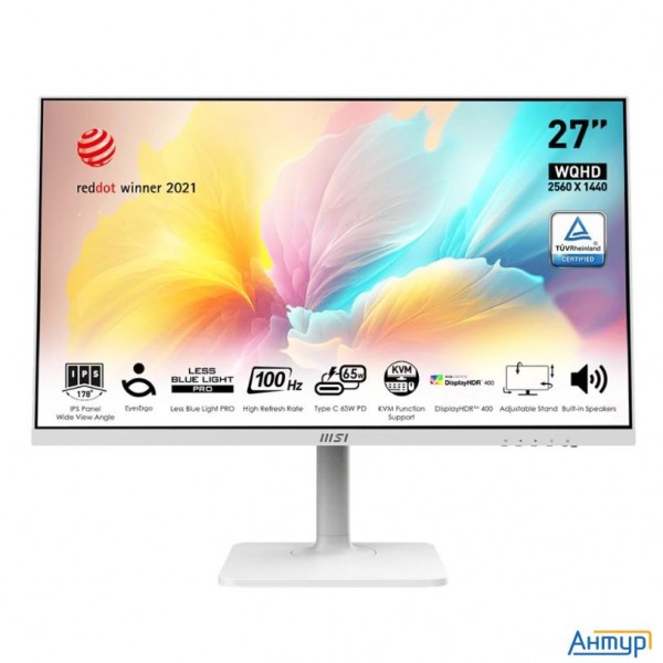 Msi Modern 27" Md272qxpw  белый {ips 2560x1440 100hz 16:9 300cd 178/178 Hdmi Displayport Usb  Has Pi