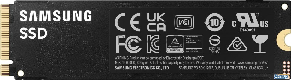 Твердотельный диск 2tb Samsung 990 Pro, M.2, Pci-e 4.0 X4, Tlc 3d Nand [r/w - 7450/6900 Mb/s] /eu