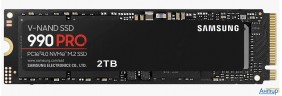 Твердотельный диск 2tb Samsung 990 Pro, M.2, Pci-e 4.0 X4, Tlc 3d Nand [r/w - 7450/6900 Mb/s] /eu