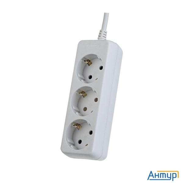 Perfeo Сетевой удлинитель с заземлением "powermate", Pf_a4687 (3,0м, 3 розетки, белый (pf-pe-3/3,0-w