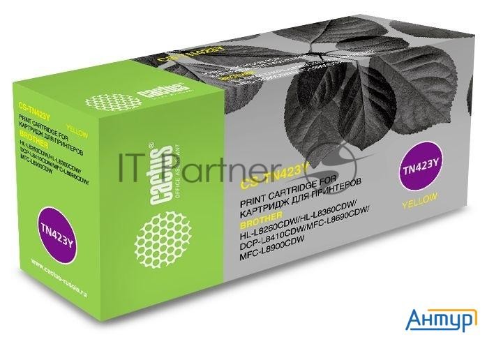 Тонер Картридж Cactus Cs-tn423y желтый (4000стр.) для Brother Dcp L8410cdw/hl L8260cdw/mfc L8690cdw