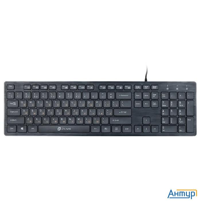 Клавиатура Oklick 520m2u черный/черный Usb Slim Multimedia [1061587]