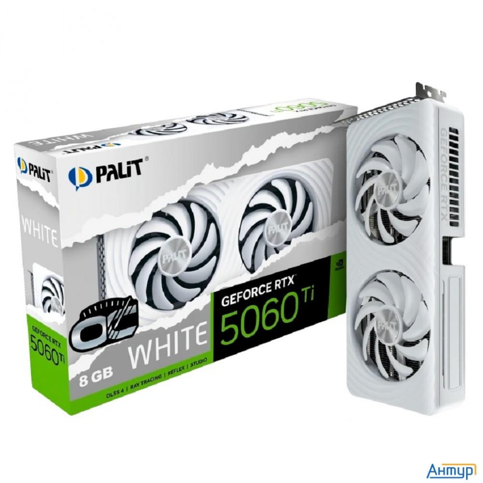 Видеокарта Palit Rtx5060ti White Oc 8gb Gddr7 128bit 3xdp Hdmi 2fan Rtl