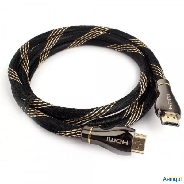 Кабель Hdmi Cablexpert 19m/19m, V2.1, 8К, медь, позол.контакты, оплетка, 1.5м, черный, пакет (ccp-hd