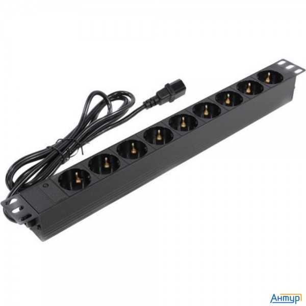 Exegate Ex280852rus Блок розеток Exegate Serverpro Pdu-19h906 Al-9s-c14-2.5, 19",1u,алюм, 9schuko, к