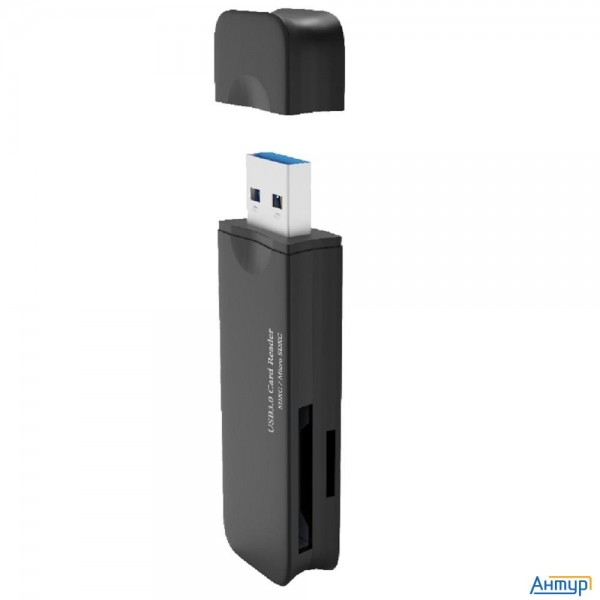 Bion Usb 3.0 Card Reader, до 5 Гбит/с, черный цвет, поддержка карт: T-flash, Micro Sd, Sd, Sdhc, Spe