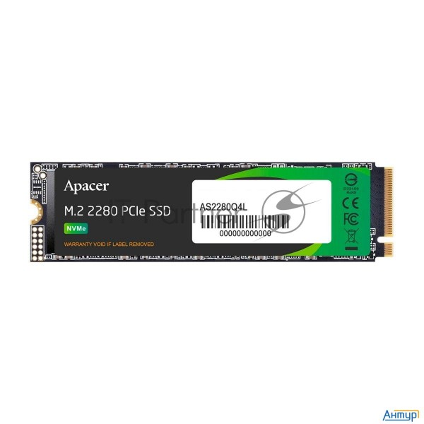 Накопитель Apacer Ssd As2280q4l 1tb M.2 2280 Pcie Gen4x4, R3600/w3000 Mb/s, 3d Nand, Mtbf 1.5m, Nvme