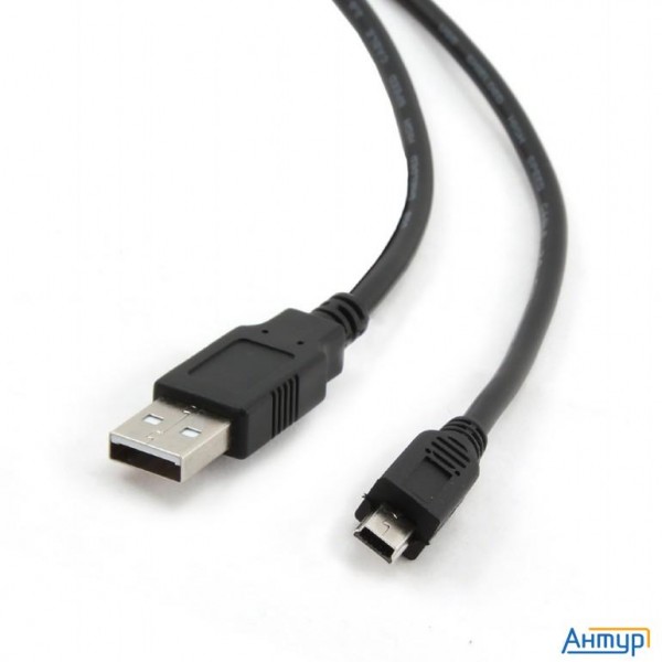 Bion Кабель интерфейсный Usb 2.0 Am/minibm, позолоченные контакты, ферритовые кольца, 1.8м, черный [