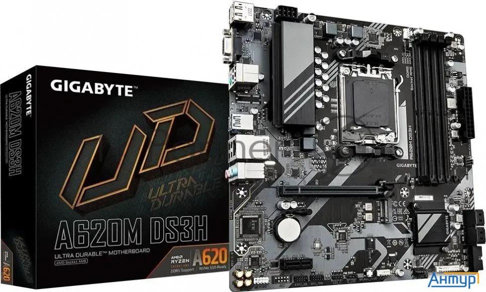 Материнская плата Gigabyte A620m Ds3h, Socket Am5, 4xddr5-5200, D-sub+hdmi+dp, 1xpci-ex16, 1xpci-ex1