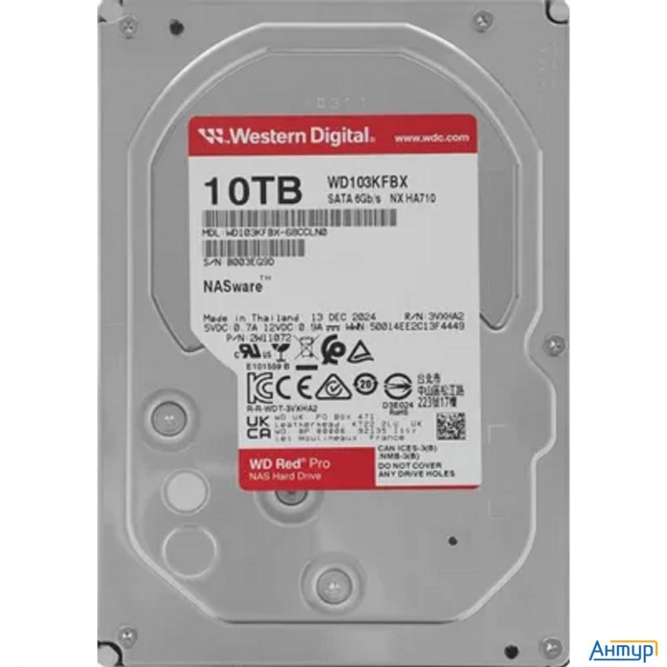 10tb Wd Red Pro (wd103kfbx) {serial Ata Iii, 7200- Rpm, 512mb, 3.5"}