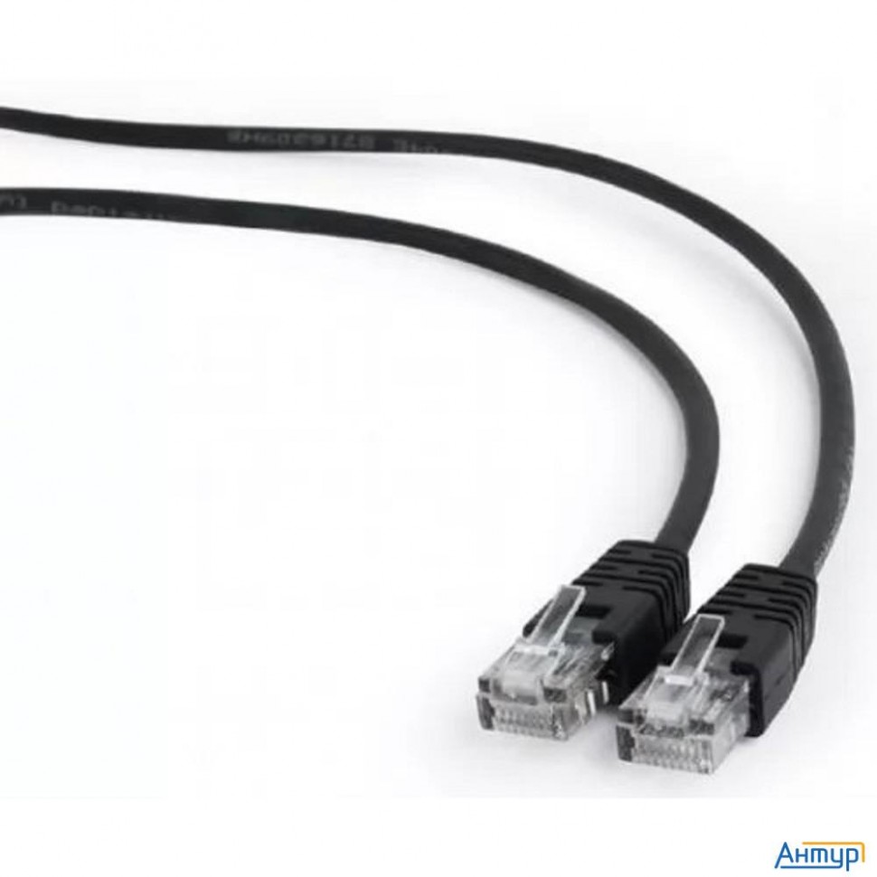 Патч-корд Utp Cablexpert Pp12-5m/bk кат.5e, 5м, литой, многожильный (чёрный)
