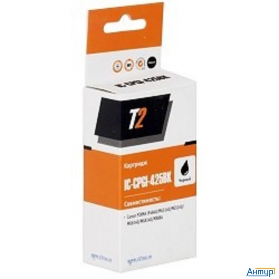 T2 Pgi-425bk Картридж (ic-cpgi-425bk) для Canon Pixma  Ip4840/mg5140/mg6140/mg8140/mx884, черный с ч
