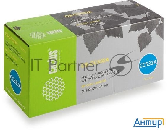 Тонер-картридж Cactus Cs-cc532a желтый (2800 стр.) для Hp Color Laserjet Cp2025/cm2320mfp