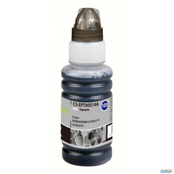 Чернила Cactus Cs-ept00s14a 103bk черный 70мл для Epson L1110 Ecotank/l3100/l3101/l3110/l3150/l3151