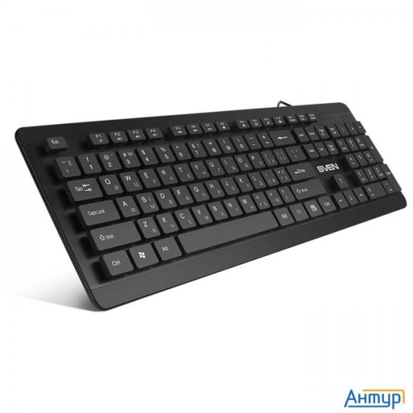 Клавиатура Sven Kb-e5700h чёрная(104кл, Usb-hub*2, Slim, 12fn,  островной тип кл.)