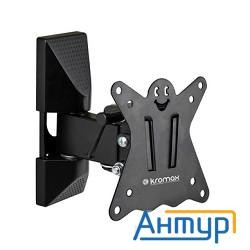 Kromax Casper-102 Black, Кр. стал. наст. для Tv 10"-32", Max 25 кг, 3 ст св., нак. +5°-15°, пов. 90°