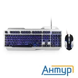 Гарнизон Комплект кл-ра+мышь игровой Gks-510g черный/серый, металл, подсветка,код "survarium", 2000