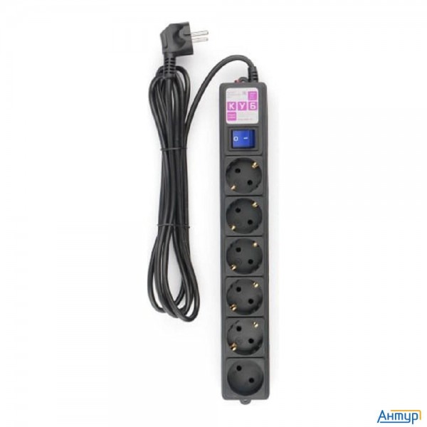Power Cube Фильтр-удлинитель 3м 6 р 16А Spg6-b3m (21888), черный