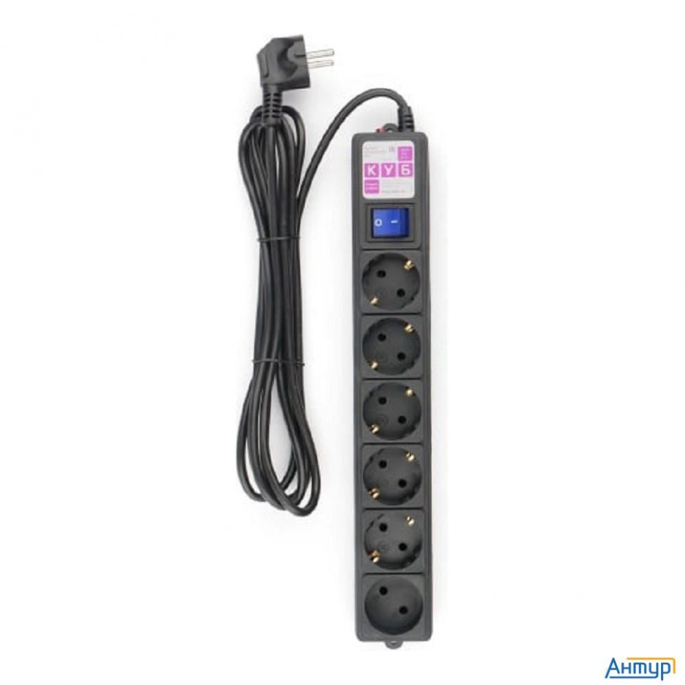Power Cube Фильтр-удлинитель 3м 6 р 16А Spg6-b3m (21888), черный