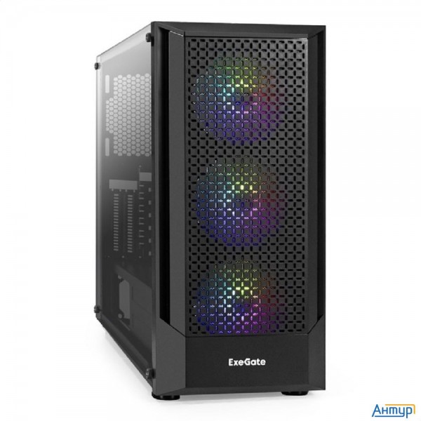 Exegate Ex295765rus Корпус Miditower Exegate Evo-8227 (atx, без БП, 2*usb+1*usb3.0+hd Audio, черный,